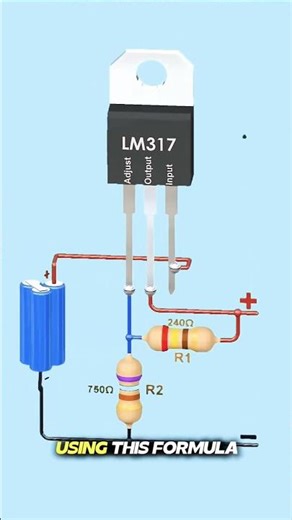 The LM317 Adjustable Voltage Regulator IC Working Explained.#viral#bitcircuit06#shorts