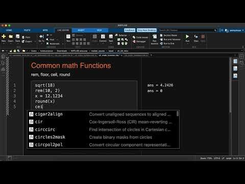 Math Functions & Constants in MATLAB | ম্যাথ ফাংশন এবং কনস্ট্যান্ট