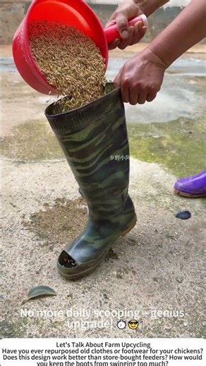 DIY Rain Boot Chicken Feeder – Upcycled, Automatic, Zero Waste 🐔