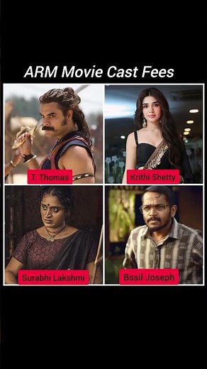 ARM Movie Cast Fees#telugumovies#skc20#thomas#krithishetty#surabhilakshmi#basiljoseph #armmovie