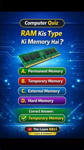 RAM Kis Type Ki Memory Hai? | Volatile Memory #shorts #zaralarsson