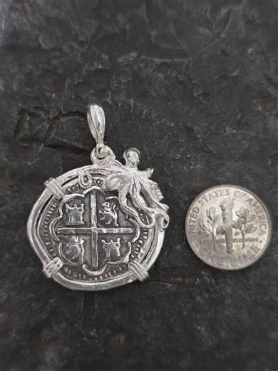 Atocha Coin With Octopus Bezel Pendant Shipwreck Sunken Treasure Coin - Etsy