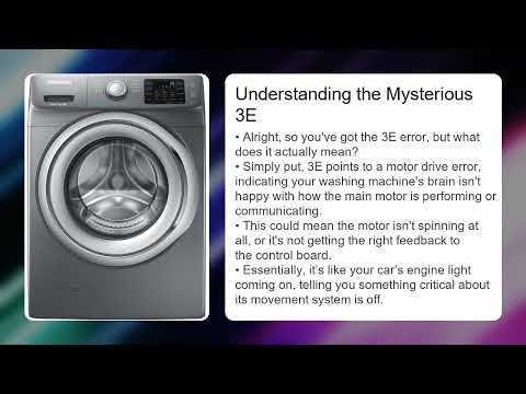 Samsung Washing Machine Error Code 3E – Motor Drive Error Fix
