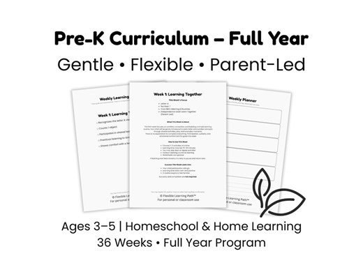 Pre-k Curriculum Full Year | Gentle Homeschool Plan Ages 3–5 | 36 Week Printable Preschool Program | Parent-led Learning - Etsy