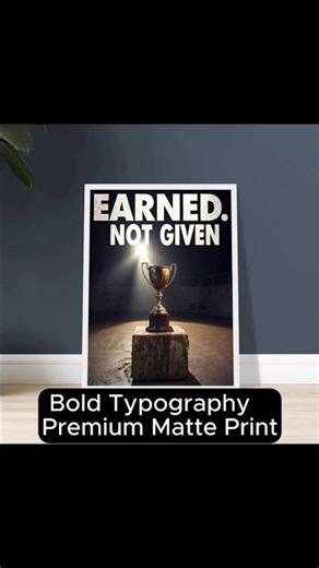 Earned. Not Given. – Motivational Poster