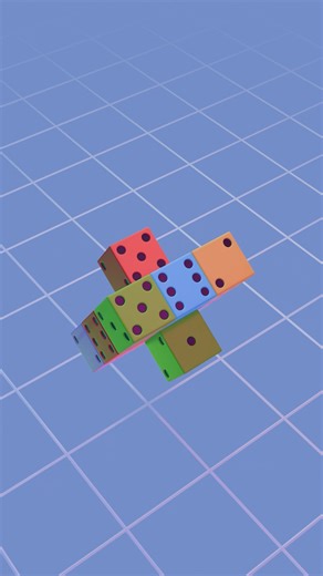 Cyclic Movement of Cubes. 3D loop animation