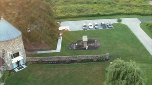 The old park on the territory of the New Church of the Lord. A group of people in the park doing yoga. 1725 Huntingdon Road, Huntingdon Valley, Pennsylvania, United States of America, Pennsylvania