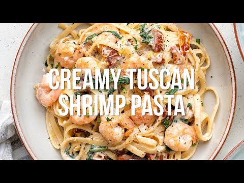 Creamy Tuscan Shrimp Linguine | Supergolden Bakes