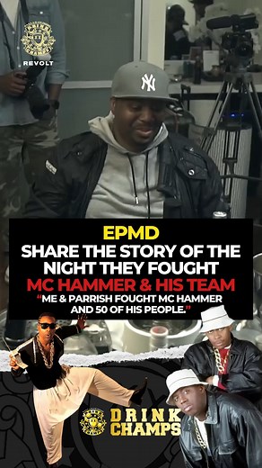 “We were trapped in the hallway… about 50 of them.” Erick Sermon and Parrish Smith of EPMD share a story of the night they faced off with MC Hammer and his security team... Which got out of hand fast and turned into a statewide issue on #DrinkChamps | Drink Champs