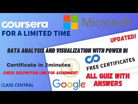 Data Analysis and Visualization with Power BI,(week-1-6) All Quiz Answers.#coursera #quiztime #mr