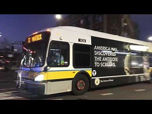 [MBTA] 2014-15 New Flyer XDE40 “Xcelsior” Hybrid #1428 on Route 117 leaving Bellingham Square.