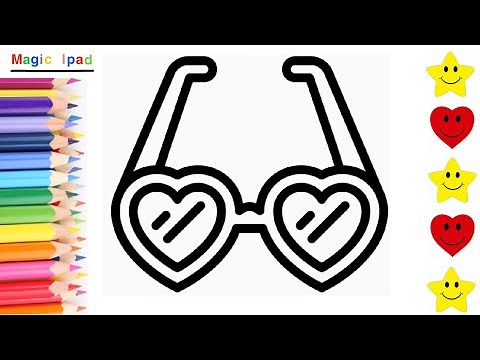 Como dibujar unas GAFAS DE CORAZON | dibujos para niños 💓⭐ How to draw a HEART GLASSES | kids