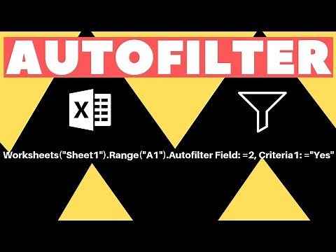 Excel VBA Macro: Autofilter (Beginner Tutorial)