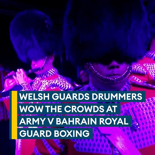 12K views · 191 reactions | Now this was a big hit on Forces Fight Night 論 1st Battalion Welsh Guards Corps of Drums took to the ring for a special performance as boxers from @armyboxingteam took on the Bahrain Royal Guard. | Forces News | Facebook
