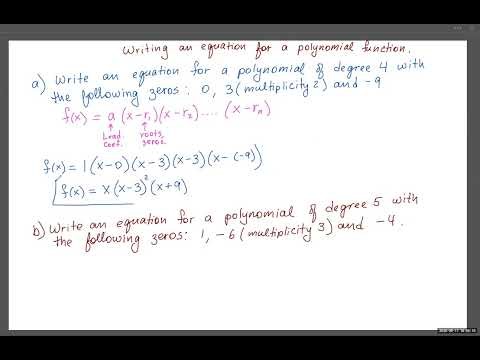 Writing an equation for a polynomial function