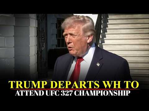 US President Trump departs White House to attend UFC 327 championship in Miami