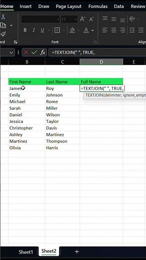 Combine Text in Excel Instantly (TEXTJOIN Function) #excel #officeskills