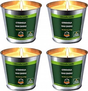 Amazon.com: Aharhora Citronella Candles Outdoor Indoor 6 OZ 4 Pack 128 Hours Citronella Candle Set for Outside Party Patio BBQ Deck Garden Yard Camping : Home & Kitchen