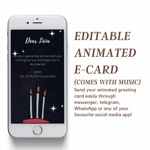Editable Birthday Animated Ecard | Birthday Electronic Card | Mobile Birthday Digital Card | Animated Video Card | Birthday Ecard - Etsy Australia