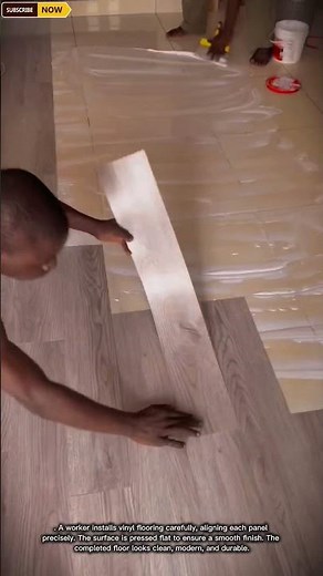 Vinyl Installation Workers | Flooring Installation Process #construction #skilledworkers