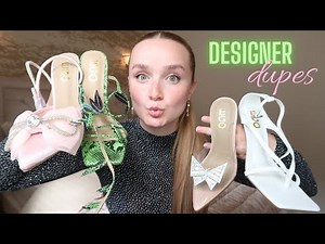 DESIGNER SHOE DUPES TRY ON | BOTTEGA VENETA, AMINA MUADDI, VERSACE & MACH & MACH | LESS THAN £25?!