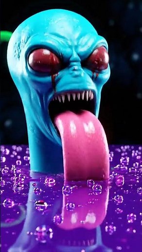 Alien Gel World: Surreal Tentacle Showdown! 🟦🟩 #fypシ #top #viral #shortsfeed #youtubeshorts