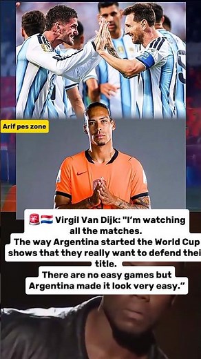 Van Dijk REACTS: Argentina Dominating the World Cup 💥🏆 #WorldCup #Argentina #VanDijk #Football