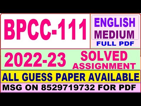 bpcc 111 solved assignment 2022-23 / bpcc 111 solved assignment in English / ignou ba psychology