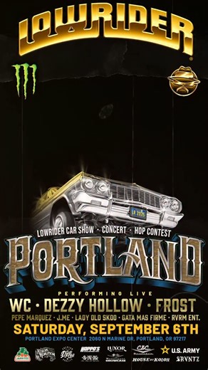 33K views · 44 reactions | PORTLAND BUY YOUR TICKETS NOW!!! LINK IN BIO Portland Lowrider Supershow Date & Time Saturday September 6, 2025 10:00 AM - 6:00 PM Location Portland Expo Center 2060 North Marine Drive Portland, OR 97217 | Lowrider Magazine | Facebook