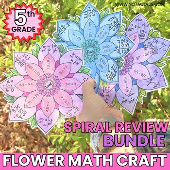 5th Grade Flower Math Activities Bundle | Spring Math Centers & Worksheets