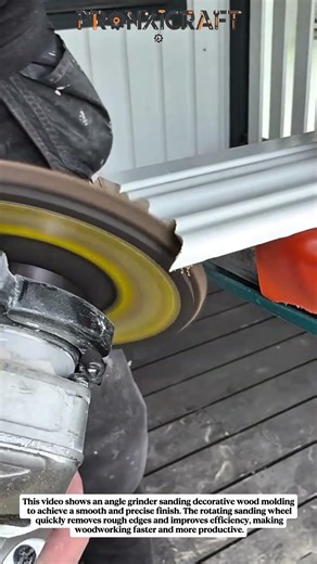 Satisfying Wood Molding Sanding with Angle Grinder | Fast Woodworking Finish