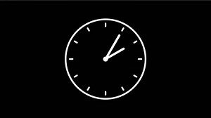 Timelapse of spinning clock animation in 11 Hour 30 minute. Seamless motion animated footage. White colored watch with hands move quickly. Time concept. Alpha channel included