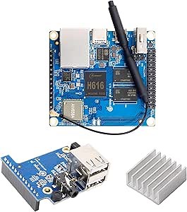 Orange Pi Zero2 1GB Allwinner H616 Quad Core 64 Bit with 2MB SPI Flash, Supported WiFi+BT5.0,Gigabit Ethernet, Open Source Single Board Computer Run Android(Zero 2+ Al Heat Sink+Expansion Board)