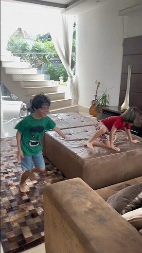 Levi e Davi pulando no sofá #levi #Davi #mansaoverde 🍏