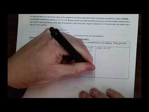NorthArk College Algebra Section 1.2 Example #7 Identifying Conditional Equations, Contradictions, a