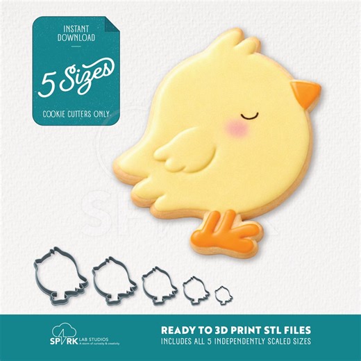 Chick Cookie Cutter STL for 3D Printing, Includes 5 Sizes - Etsy