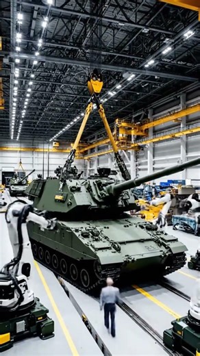 Heavy Tracked Self-Propelled Artillery Assembly Timelapse | Inside Defense Manufacturing Hall