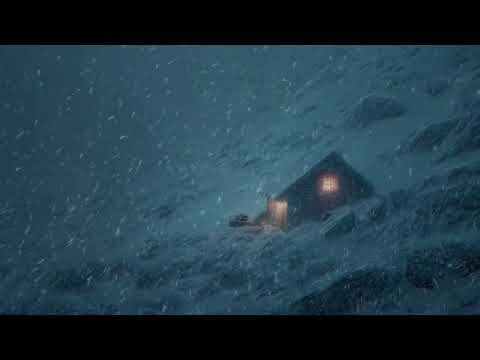 Cozy Winter Night in a Heavy Blizzard — 4K Snowstorm Ambience for Relaxation & Sleep