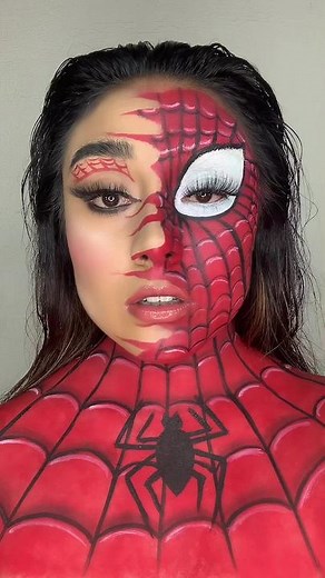 Spider man 🕷🕸 #spidermanmakeup #maquillajespiderman #spider #maquillaje #maquillista #fyp #makeup #marvel #marvelmakeup #maquillajemarvel #makeuphacks #makeuptransformation #peter