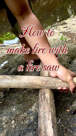 Teaching the Bamboo Fire Saw Method in the Wild #frictionfire #firesaw #fireplow #bowdrill #handdrill #primitivefirelighting #firemaking #survival | dalemgumino