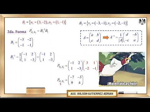 MATRIZ DE CAMBIO DE BASE ! MATRIZ DE TRANSICION DE LA BASE B1 A B2 ! Bases ! Algebra Lineal