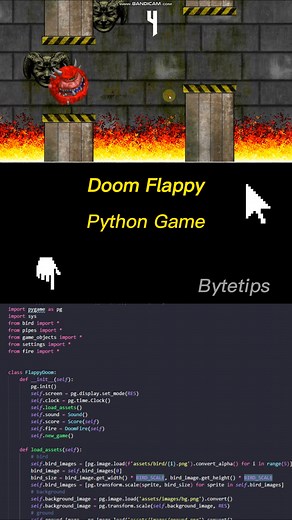 Doom Flappy game - Made by python language #python #game | ByteTips