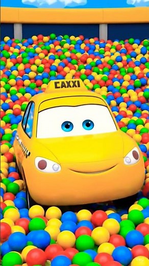 Cars Slide into Ball Pool & Change Colors 🌈🚗 | Fun Learning for Kids #Shorts