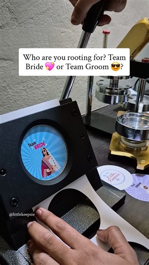 Little Keepsie | Handmade Keepsakes | Badges that say it loud! 📣 Team Bride 💖 Team Groom 😎 THE ULTIMATE SHAADI SQUAD GOALS! Forget picking sides, let the badges do the... | Instagram