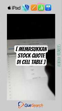 Bagaimana Cara Menyisipkan Quote Stock Market di Cell Table Aplikasi Numbers iWork ? #ipada16