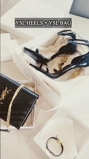 YSL Heels with Matching Bag 🖤 Luxury Style Inspiration #YSLHeels#ysl#shorts