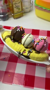 Handmade Banana Split Ice Cream ASMR | Satisfying Toy Play