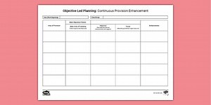 Objective Led Planning - Editable Continuous Provision Enhancement Template