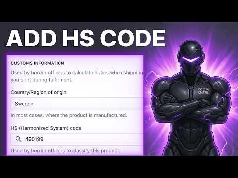 How To Add HS Codes To Shopify Products (2026) | Shipping Settings