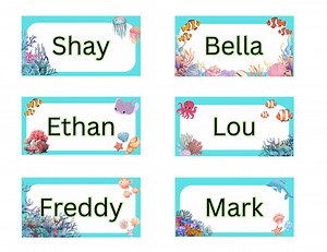 Editable Ocean Name Tags, Sea Creature Classroom Labels (printable) - Etsy